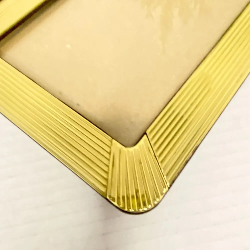 Vintage Brass Art Deco Picture Frame Double Folding 5